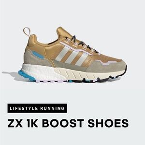 Adidas Gold and Black Retro Sneakers